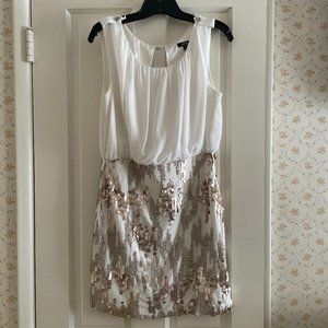 XOXO White and Gold Dress